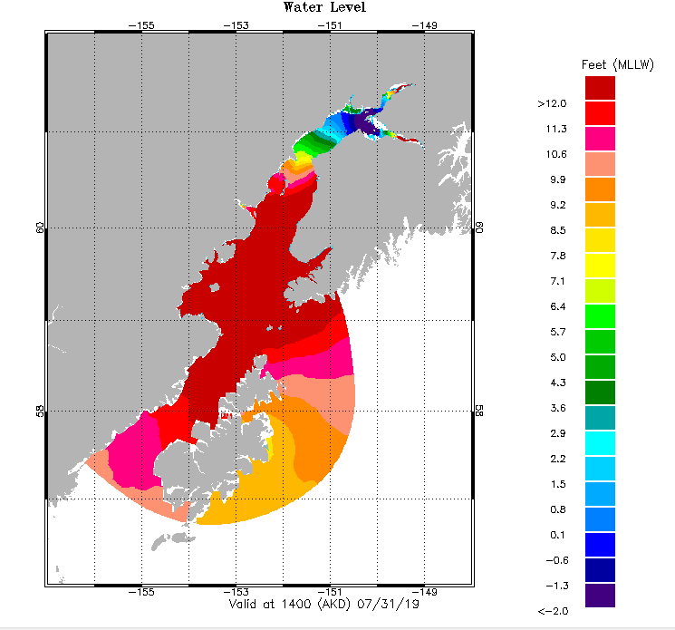 An example of water level forecast guidance for Cook Inlet, AK