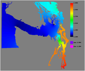 TCARI plot of the Straits of Juan de Fuca and Puget Sound