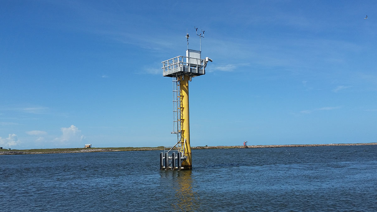 A NOAA Sentinel station, which is a hardened water level observation station able to survive severe meteorological events.